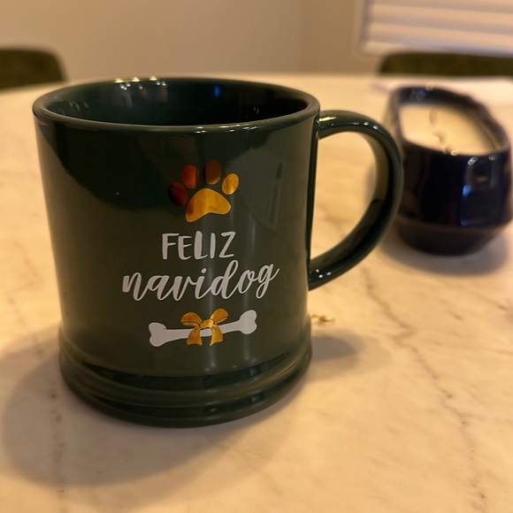 Target green white and gold Feliz Navidog mug - Picture 1 of 5